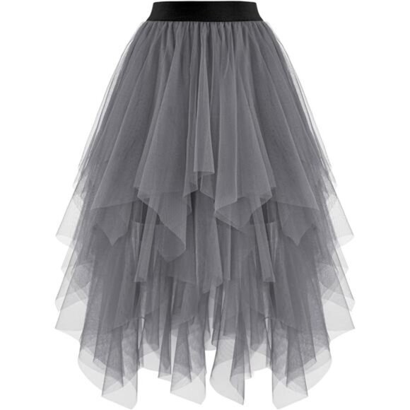 Women's Tulle Skirts High Low Dark Gray - Picture 1 of 4